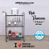 RAK VANESSA 3 SUSUN HITAM & PUTIH